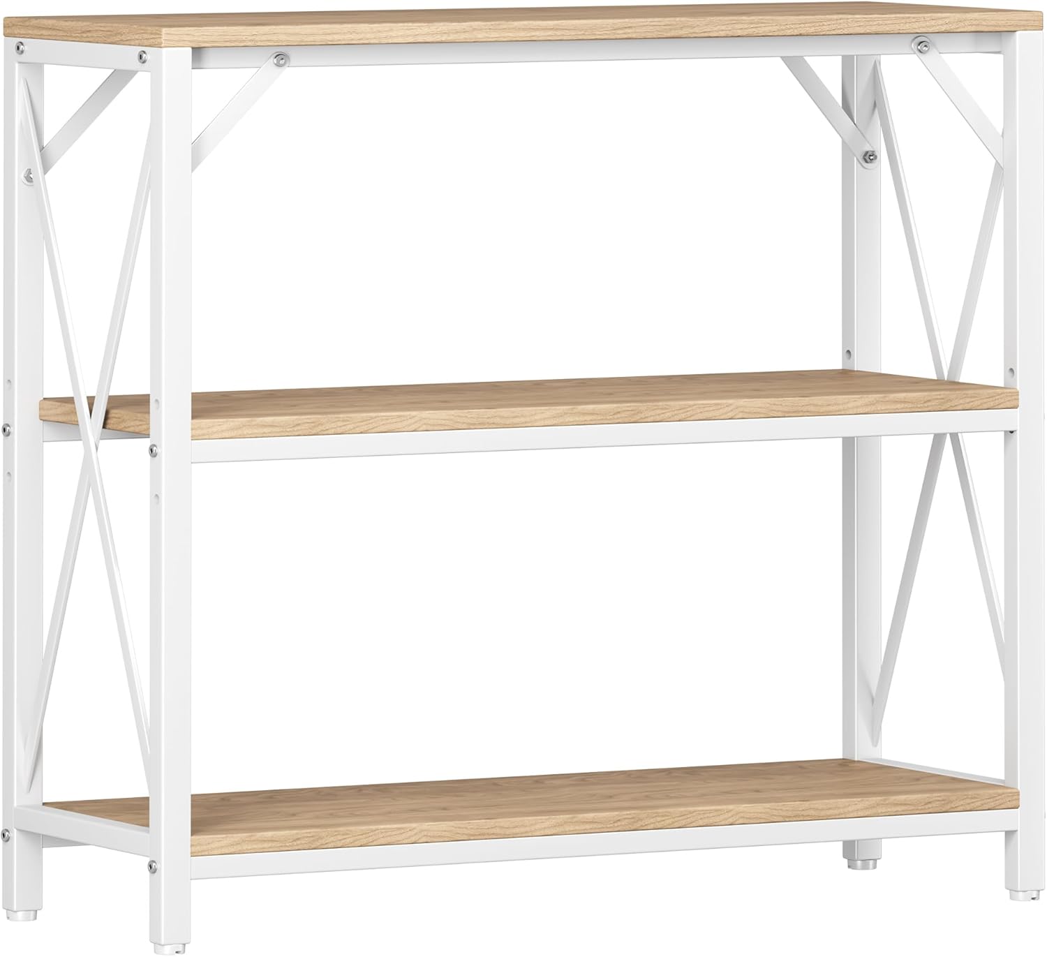 Homeiju Console Table 31.5" Width, 3-Tier Entryway Table with Storage, Industrial Sofa Table with Open Shelves, Foyer Tables for Entryway, Hallway, Kitchen, Living Room and Bedroom, Light Coffee 31.5 inch Light Coffee