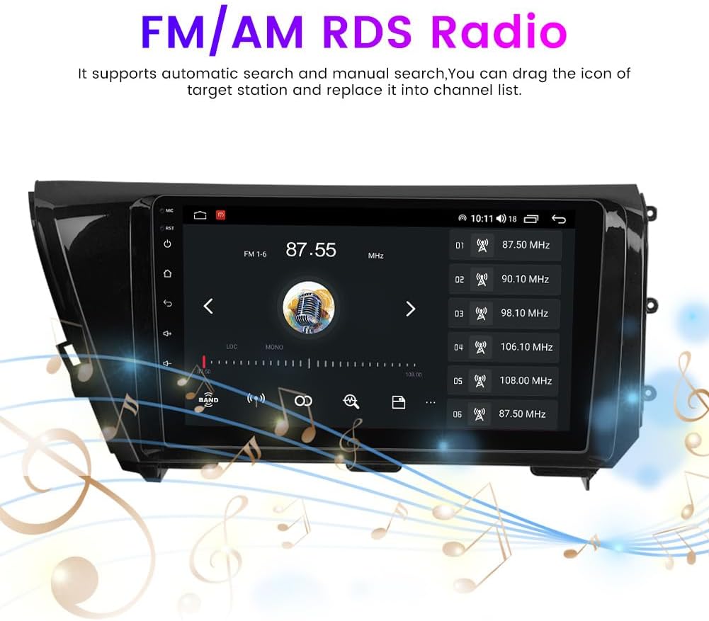 FM/AM RDS Radio interface on the Biorunn head unit.