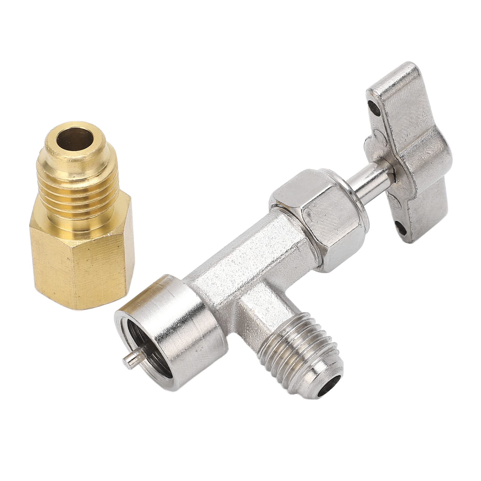 Rubinetto per Lattine R134A, Valvola Autosigillante per Lattine con Filettatura 1/4 Pollici 1/2 Pollici Dispenser di Refrigerante in Acciaio Inossidabile Apriscatole con