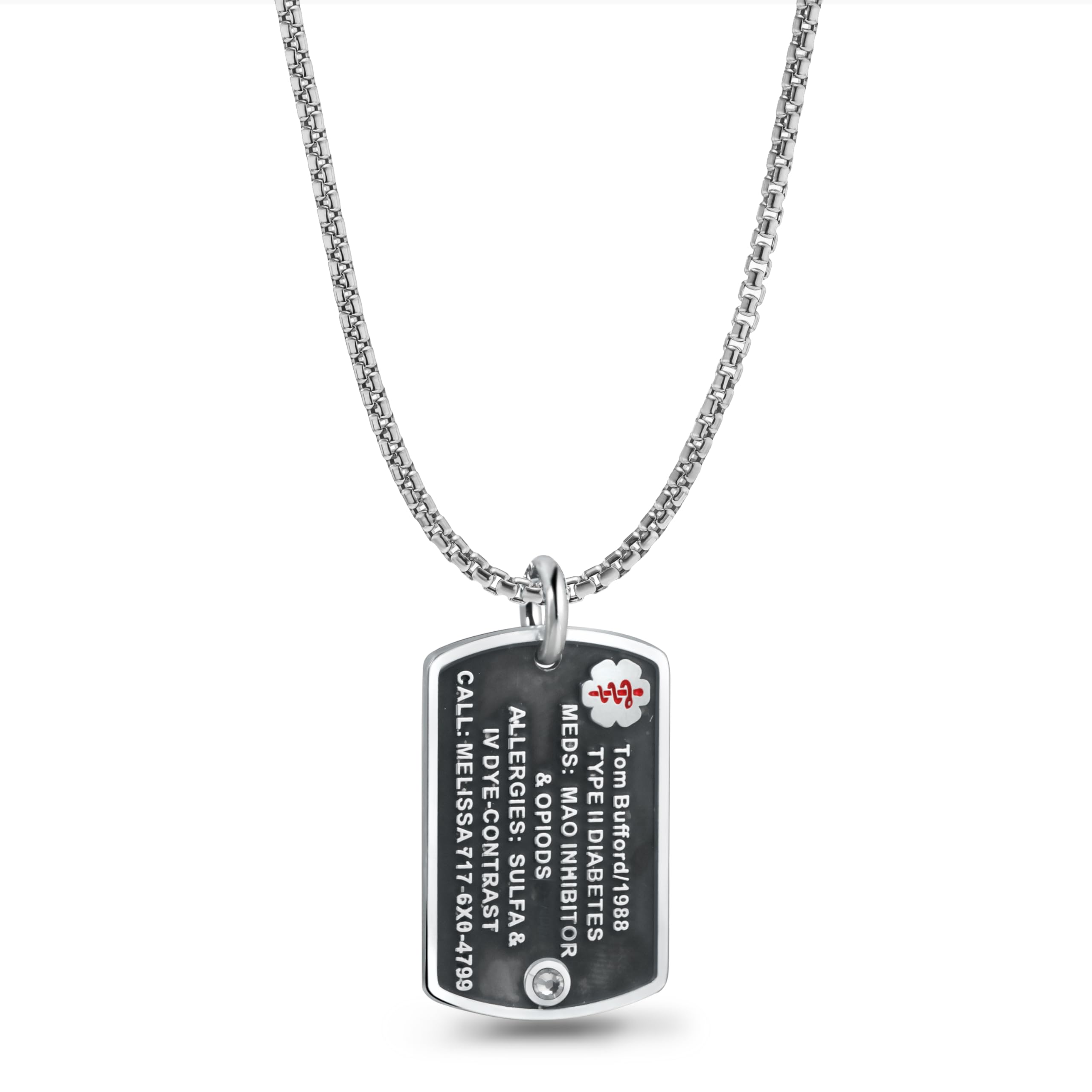 Medical Id Women's Dog Tag Jewelry Custom Medical Alert