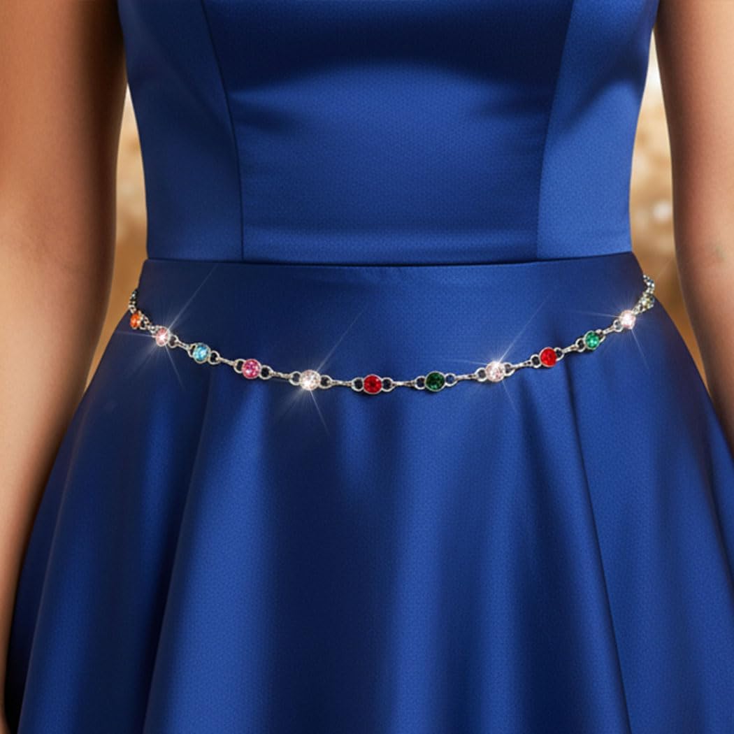 Urieo Rhinestone Chain Belts for Women Fashion - Image 2