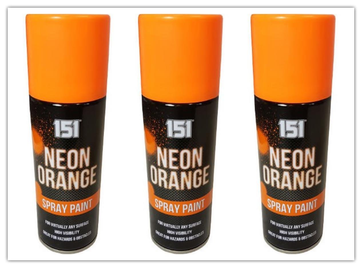 Orange 3 X - Fluorescent Neon Spray Can Paint 200Ml Graffiti (Banksey) No Cfcs