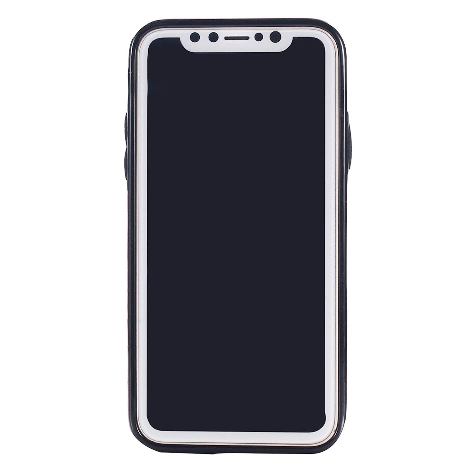 Etui portfelowe na iPhone'a X/XS, Halloween gotyckie nadruki skórzane etui na telefon z klapką z przegródkami na karty