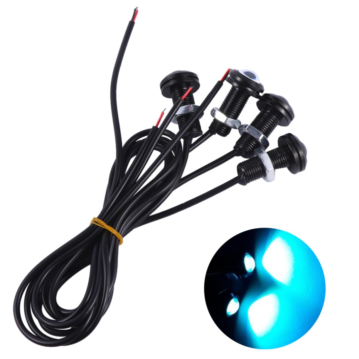 HAPINARY 4pcs Led Decorative Lighting for Cars Motorcycles Trucks Electric Balance Cars Shockproof Design Ice