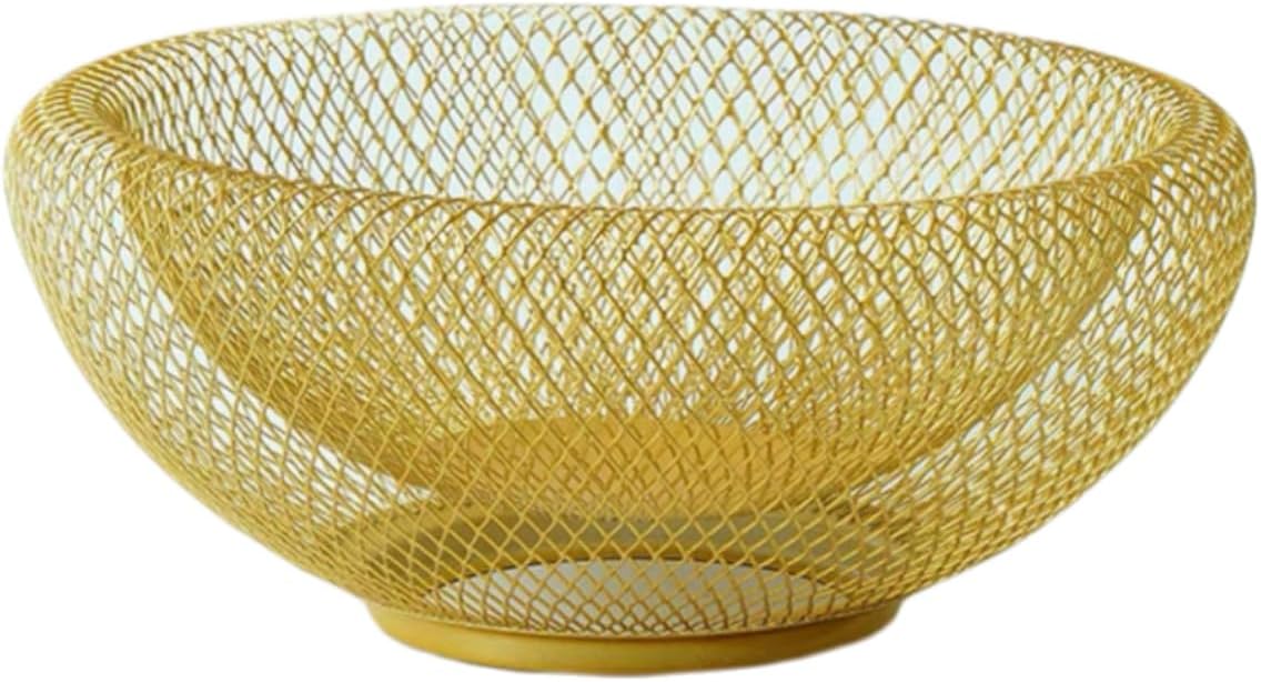 Lainrrew Metal Wire Fruit Basket – White Countertop Fruit Bowl, 10.8x4.3 Inch Kitchen Organizer