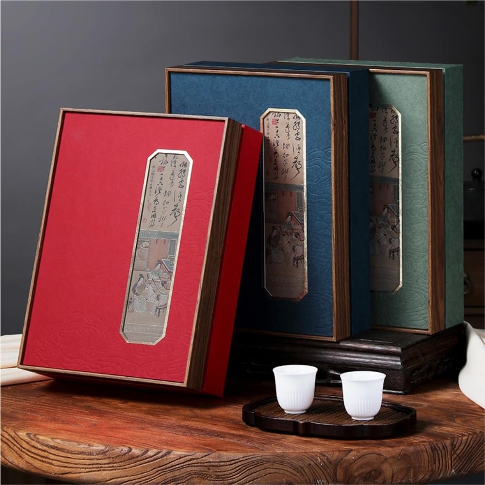 Barattolo Di Zucchero Contenitore for la conservazione del tè sfuso in barattolo rotondo creativo, barattolo da cucina, latta sigillata, set da tè cinese retrò, set di scatole regalo con doppio baratt