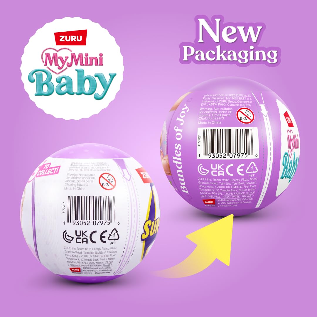 5 Surprise My Mini Baby Series 2 od ZURU, kolekcjonerska tajemnicza kapsułka, zabawka dla dziewcząt, realistyczne miniaturowe dziecko, zestaw do zabawy i akcesoria (pojedyncza kapsułka)