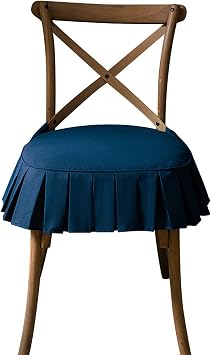 Chair Cushion Chair Pad with Ties,Non Slip Seat Cushions Square Thicken Chair Pad,Lace Ruffle Chair Cushion for Dining Room-A 18.5 * 17.7inch 45 * 47cm