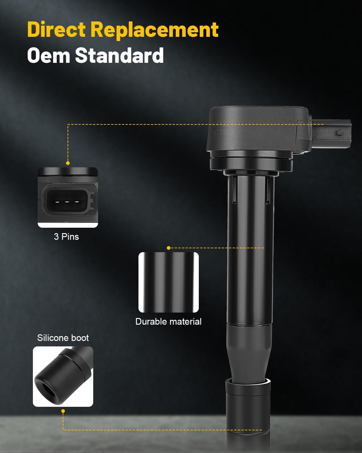 OCPTY 6 ignition coils with 6 iridium Spark Plugs fits C1221 UF242 30520P8EA01 for Honda for ford for ford for Acura1 for Saturn for Accord Odyssey MDX TL RL Vue 3.0L 3.2L 3.5L V6