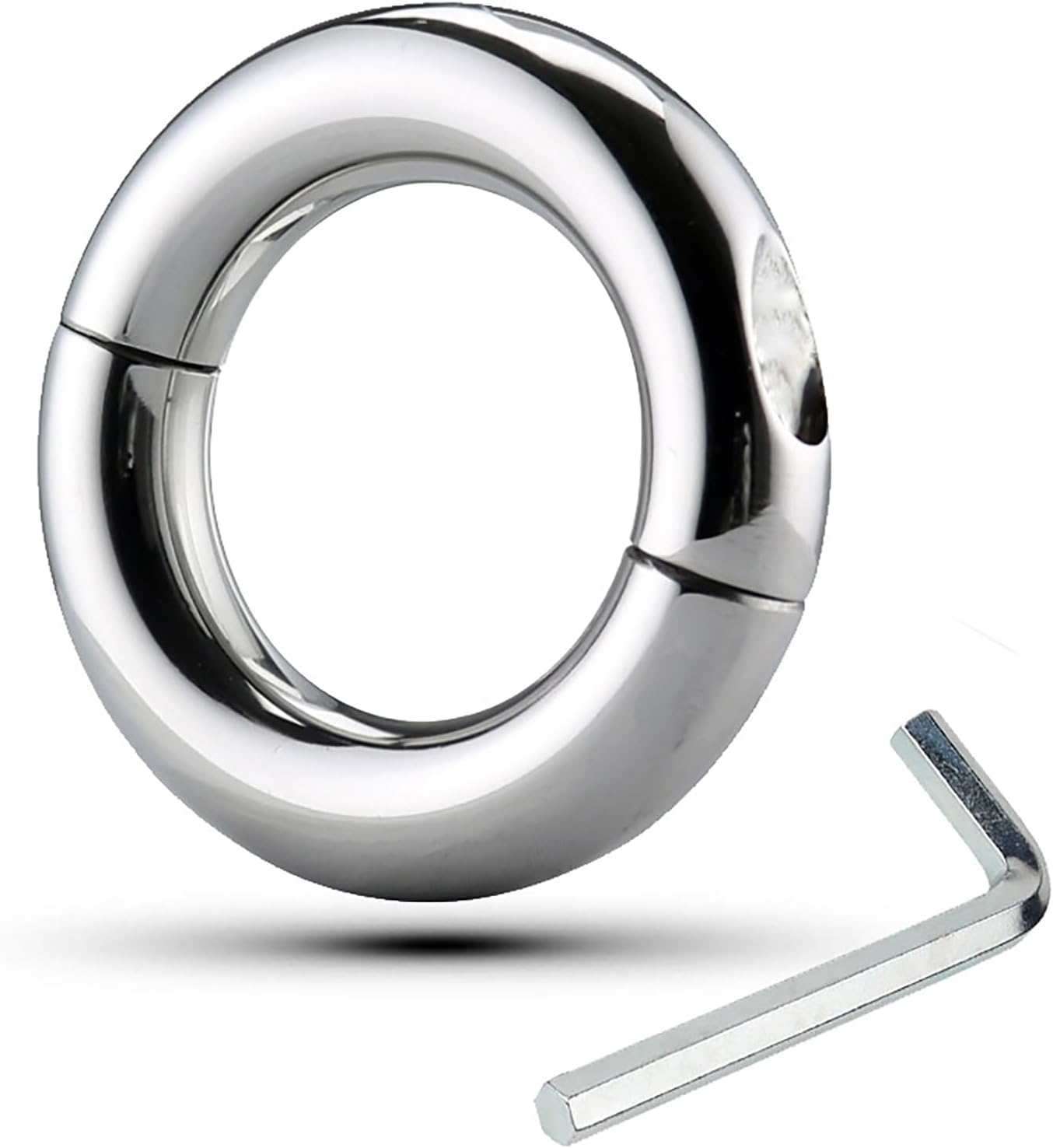 Metal Cock Ring Penis Weight Pleasure Ring for Men, Male Stainless Steel Testicle Stretching Rings Sexual Stimulation Device Prolonged Erection Sex Toy (50mm/2in)