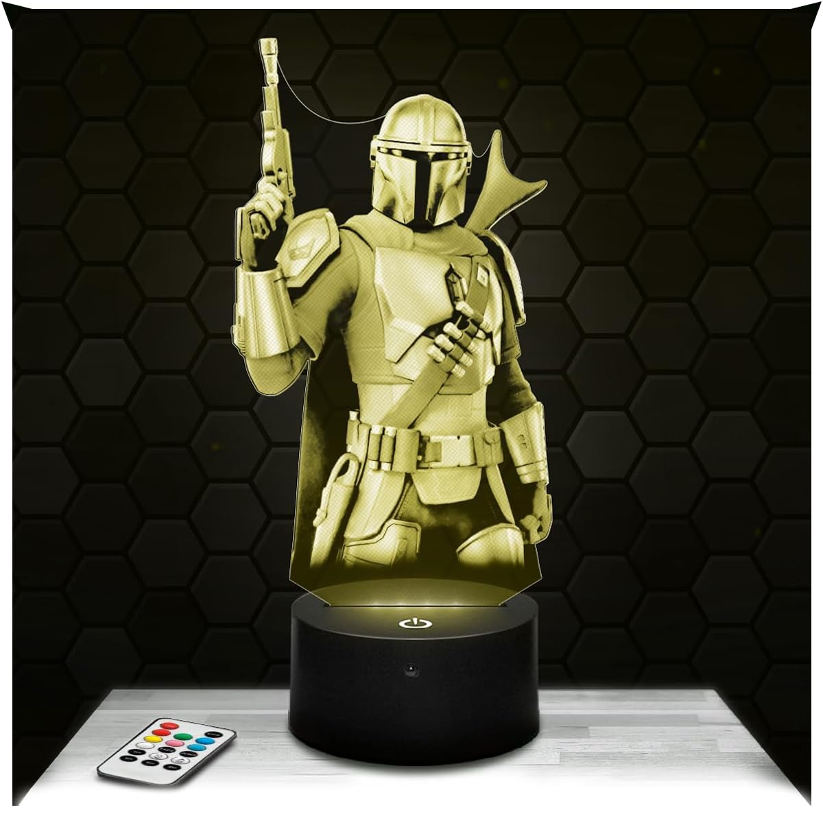 Lampephoto. fr - Man dalorian 3D Lamp Video Game Night Light 3D LED Illusion, Christmas Birthday Gift idea for Boys and Girls Children's or Adult Bedroom Night Light, Gifts Merchandising TOP — image 1