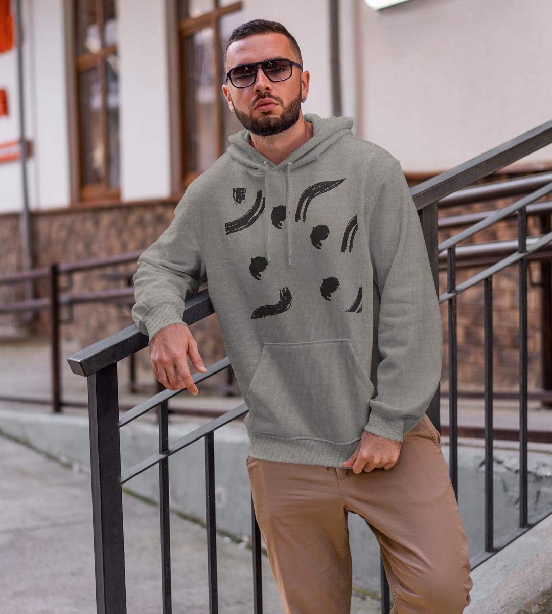 [igsticker] プリント パーカー メンズ 長袖 スウェット 綿100% 裏パイル 2XL サイズ size おしゃれ プル