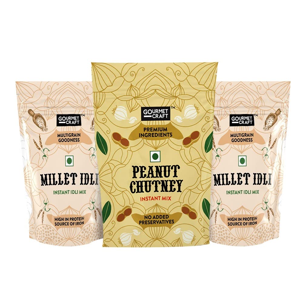 Gourmet Craft Instant Millet Idli Mix With Peanut Chutney, Gluten Free Healthy Breakfast, Rich in Protein, Easy to Cook Idli Batter, Wholesome Breakfast for Idli Lovers | Pack of 3 (B0BFX86S45) Amazon Price History, Amazon Price Tracker