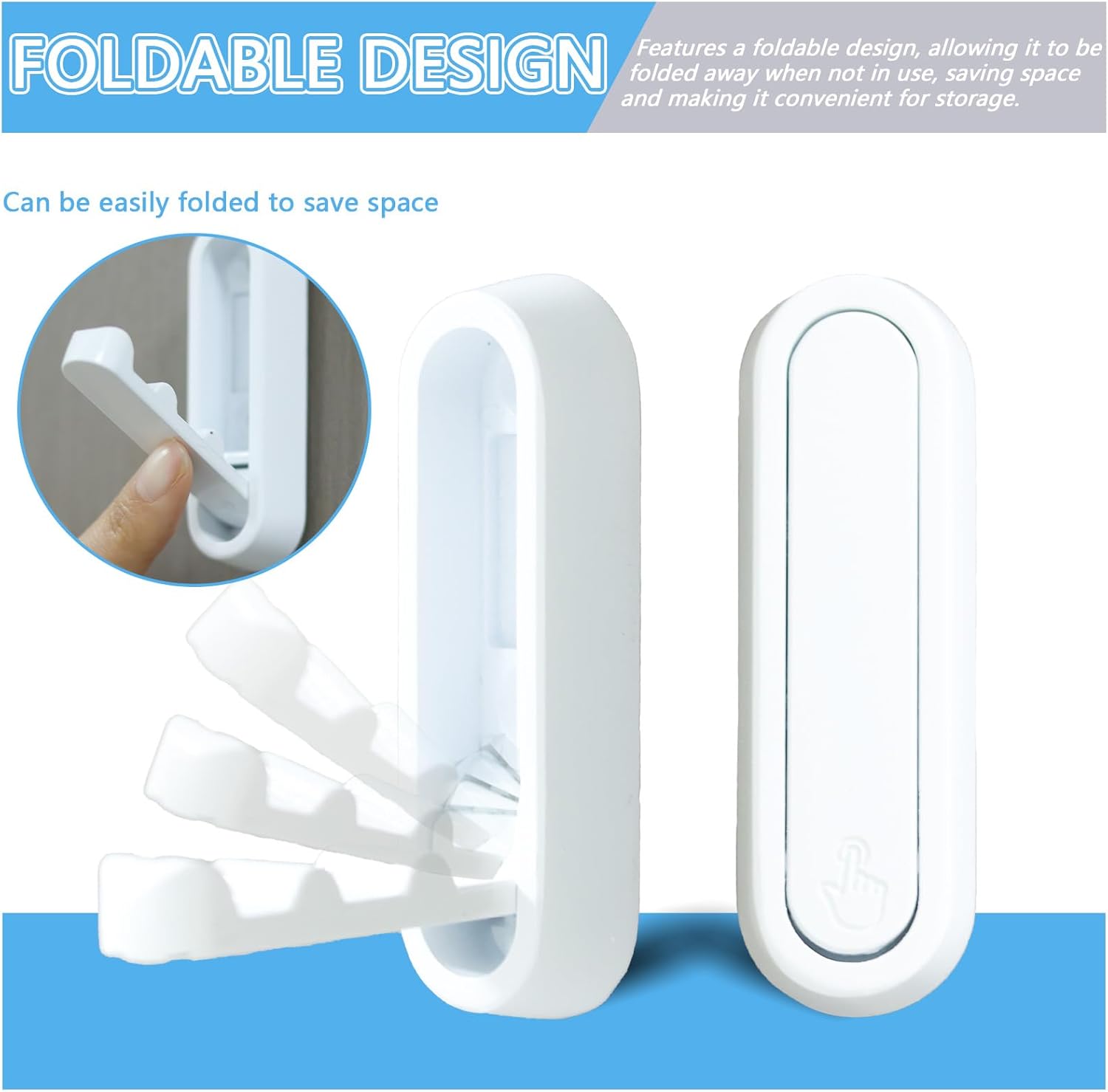 4PCS Folding Wall Hooks, Heavy Duty Metal Foldable Coat Hook Shower Hook, Space-Saving Elliptical Utility Hook for Hanging, Zinc Alloy Fold Up Hooks for Bathroom, Kitchen, Towels, Coats, Bags (White)