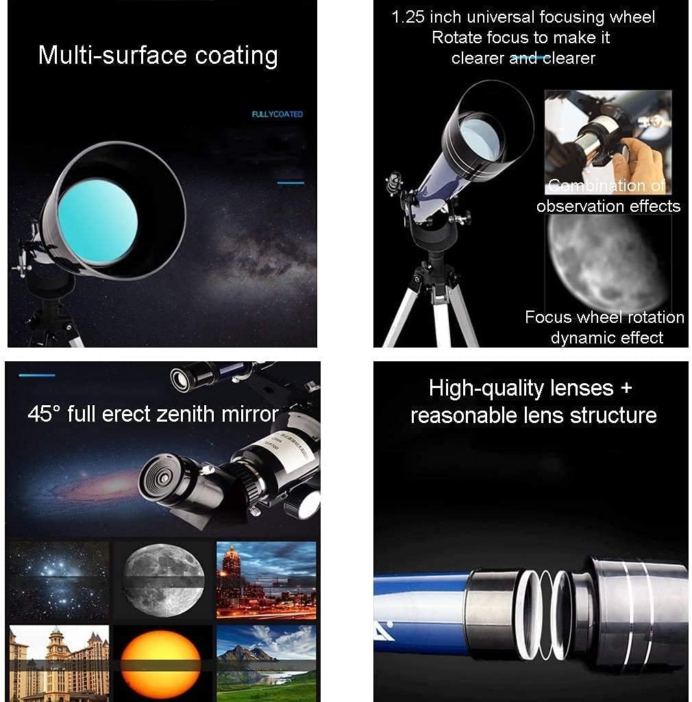 Super Binoculars Telescopes for Astronomy Professional Stargazing Student Kids Telescope 45° Full Erect Zenith Mirror High-Definition Viewing Adult Entry Astronomical Telescope Blue Package