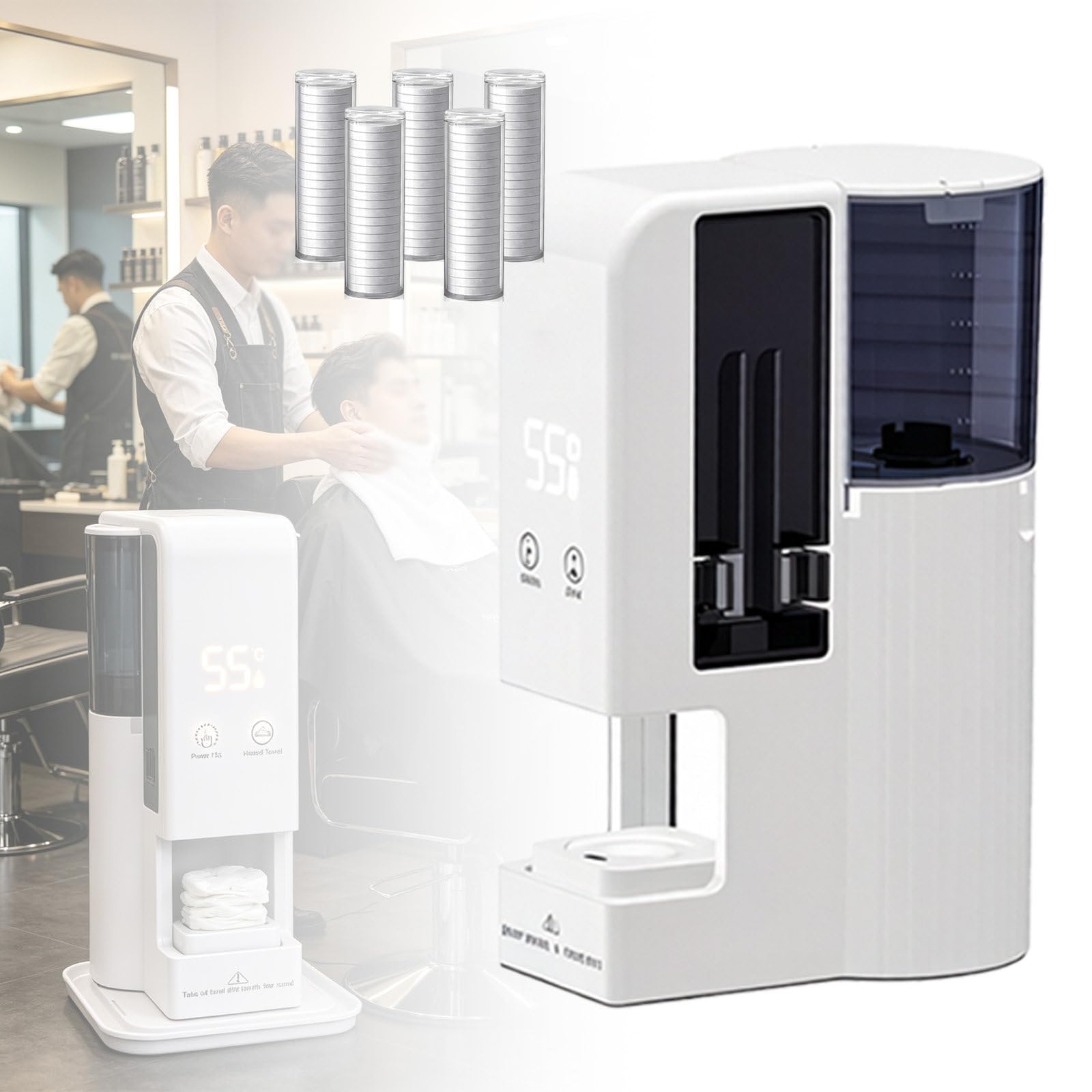 DzkZen Hot Face Towel Heater Machine, Smart Hot Towel Dispenser With Soft Disposable Compressed Towels, 55°c Constant Temperature, 5-Second Fast Heat, for Spa Home Salon 100towels