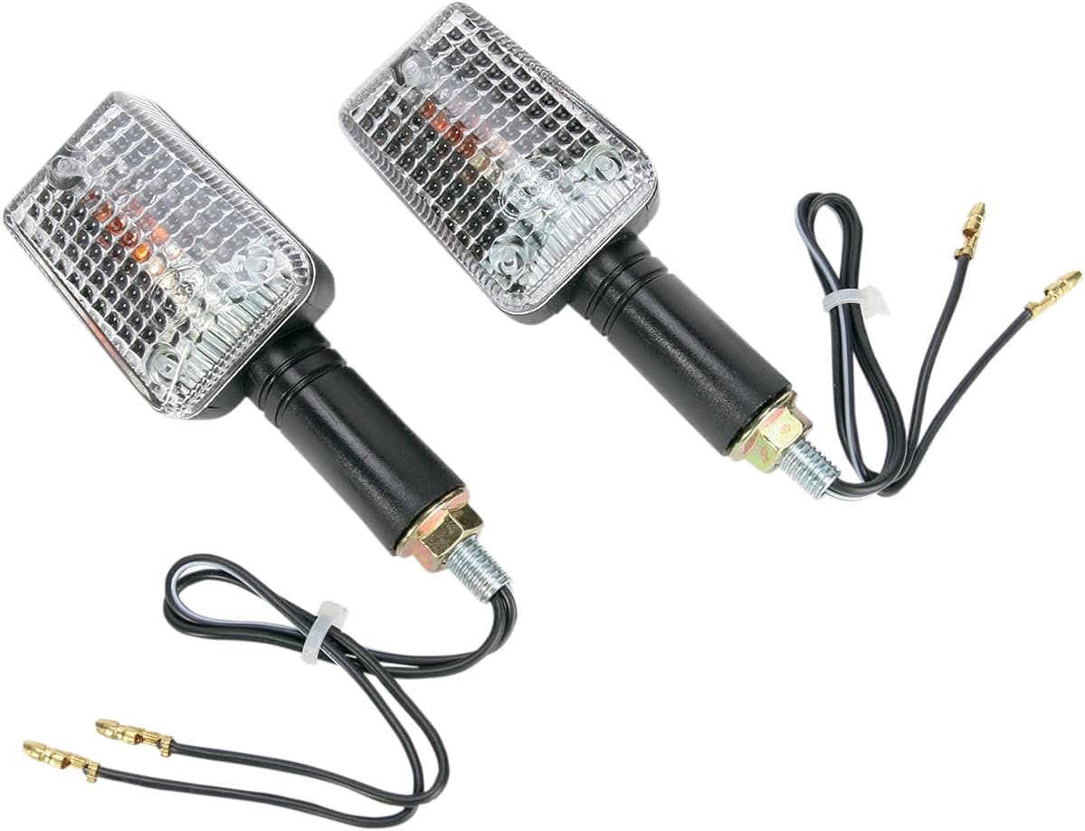 K&S Marker Lights Mini Stalk Black (S/F) Clear Long Stem