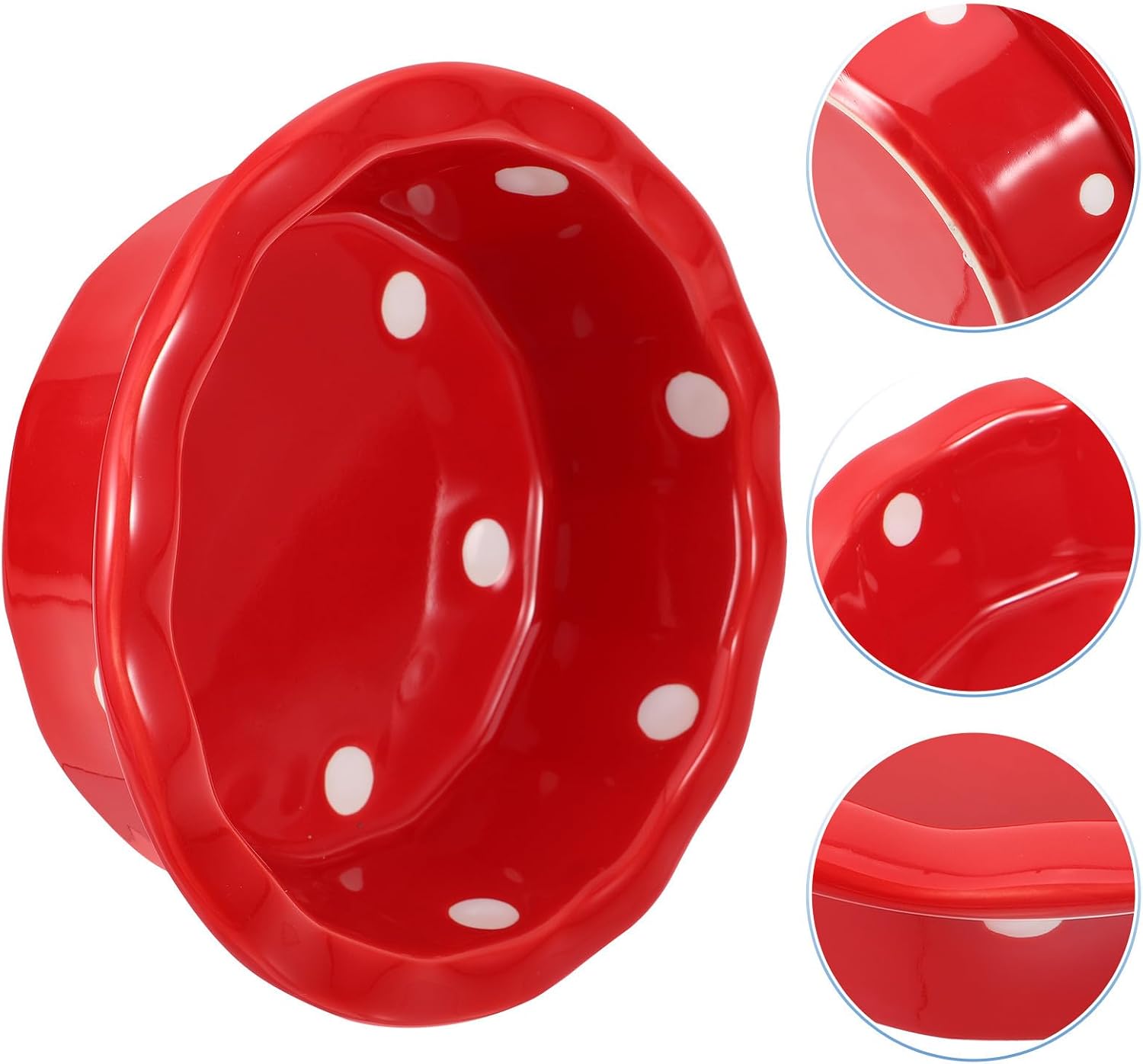 HEMOTON Christmas Ceramic Cat Bowl and Dog Feeding Bowl, Red Pet Food Container, Creative Pet Feeding Supply for Indoor Cats and Dogs