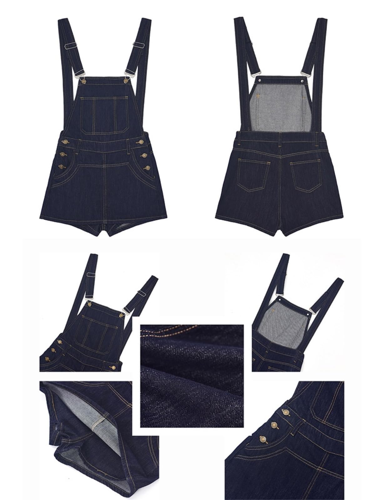 Latzhose Damen Kurz Geschnittene Jeans Im Vintage-Look Mit Lockerem, Weitem Bein Und Bequemer Passform – Ideal Für Alltag Und Reisen