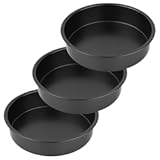 8” Round Cake Pans - 3PCS Nonstick Round Baking Cake Pan&comma; Mold&comma;Dish&comma; Flan&comma; Tin&comma; Carbon Steel Baking Set&comma; Essential Bakeware