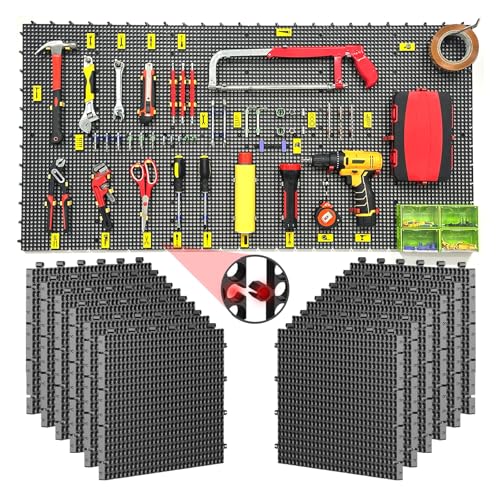 12-Black Plastic Peg Board Set with 428 Accessories