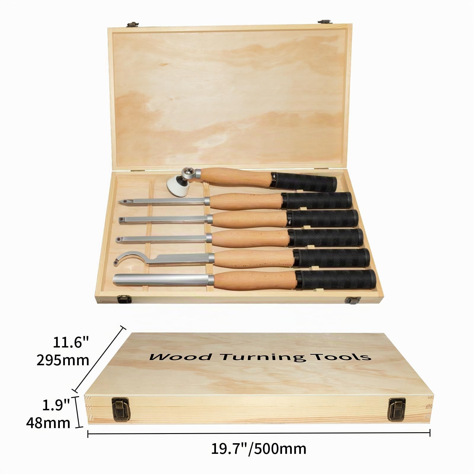 46.5cm Outils de tournage du bois, outils de tournage en carbure en forme de diamant avec ponceuse à bol, pour les amateurs de bois