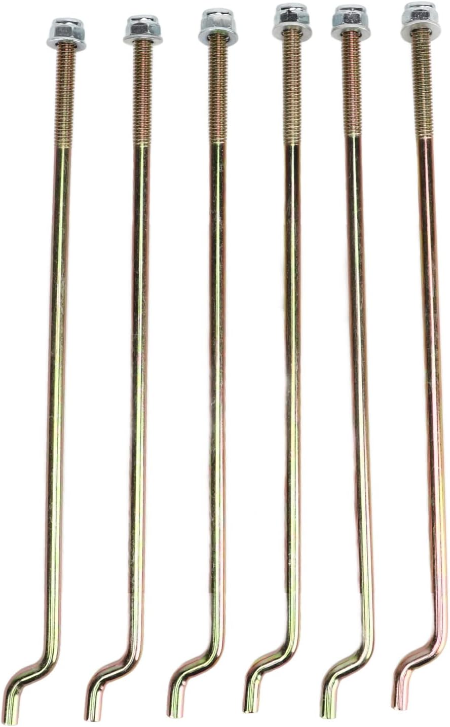 Battery Hold Down Plate Kit with Rod Washer Nut 101090801, Replacement for Club Car DS Electric Carts, Battery Retainer Plate Kit for 36V Battery, Includes 3 Plates 3 Rods 6 W