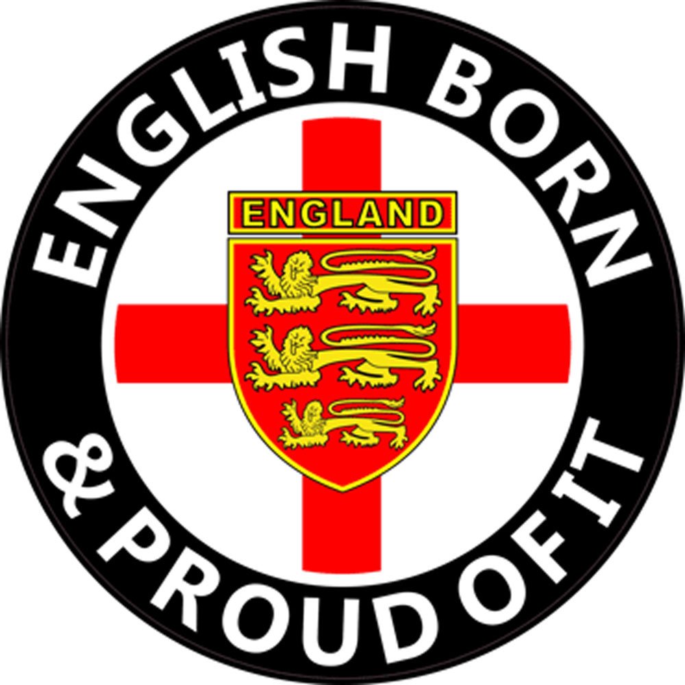 Senlak Red English Born St George Cross Round England Rear Window (Interior) Sticker Decal