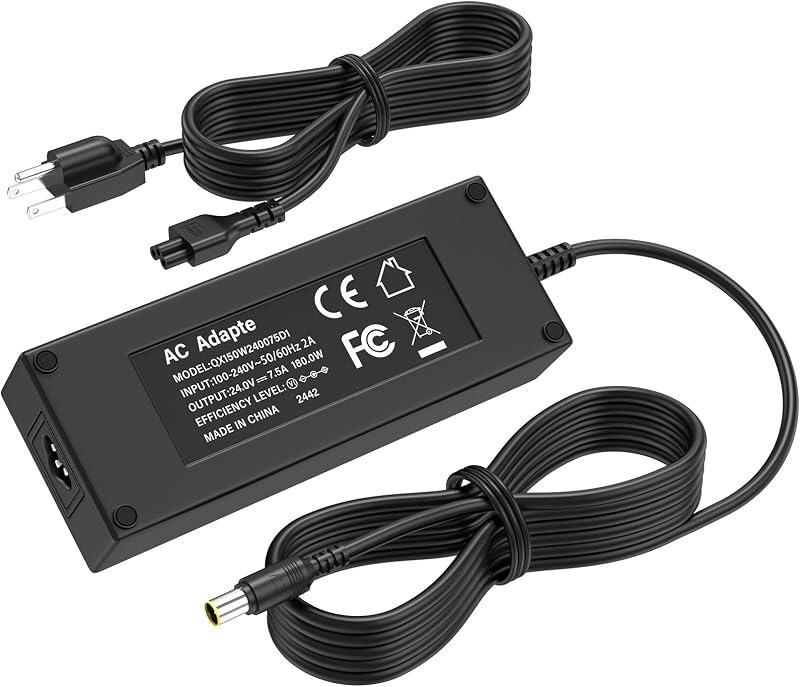 24V 180W Generator Charger for Jackery 1000 Solar Generator Power Station | Power Cord AC Adapter Compatible with Jackery Explorer Portable Solar Generator 1000 880 E1000 E880 1002Wh 880Wh 3x1000W