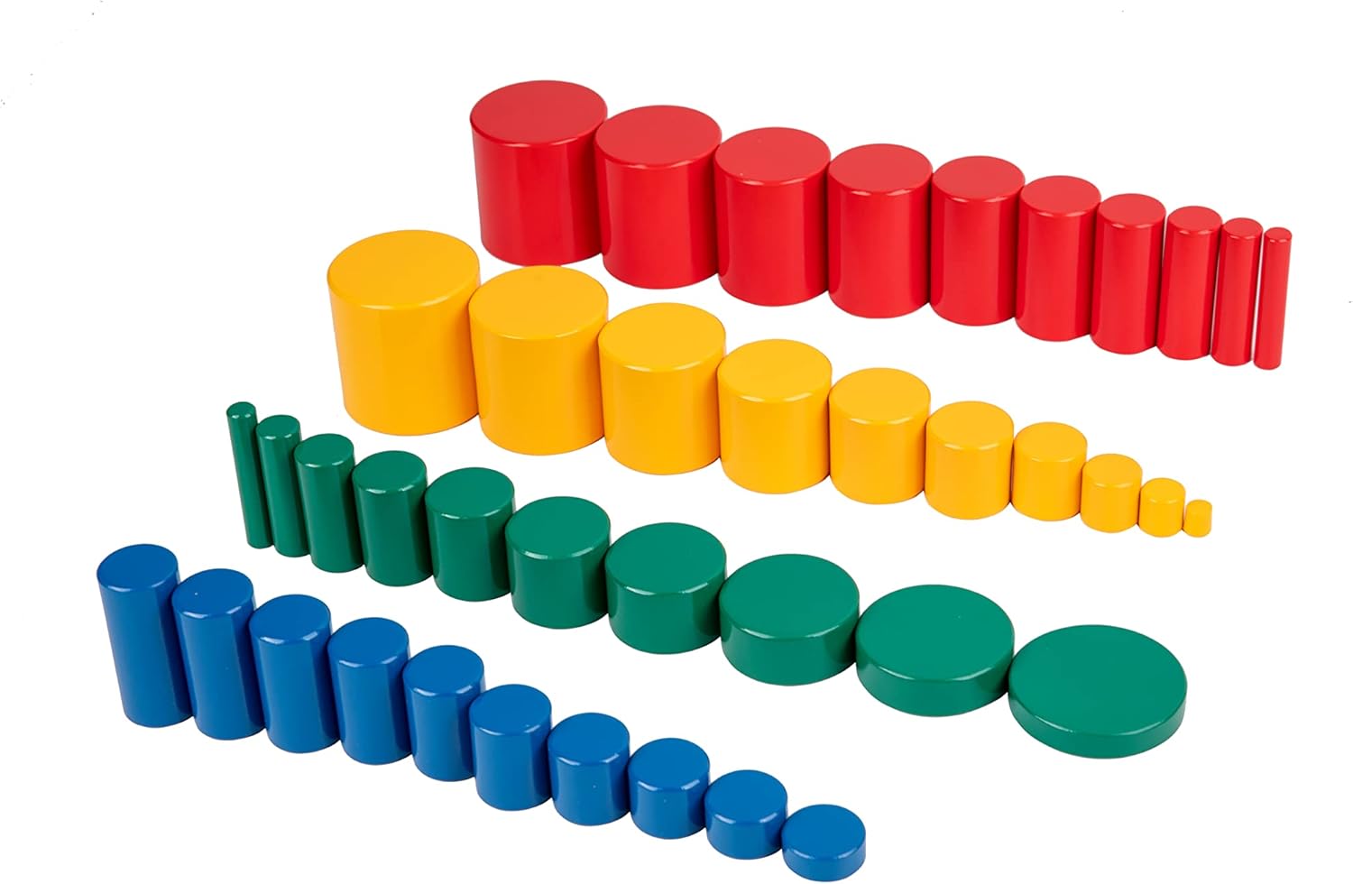 Montessori Wooden Knobless Color Cylinder Blocks, Baby Games Stacked Arrangement Block, Stacking Toys for Toddler 1-3 Activities, Educational Toys (Set of 4)