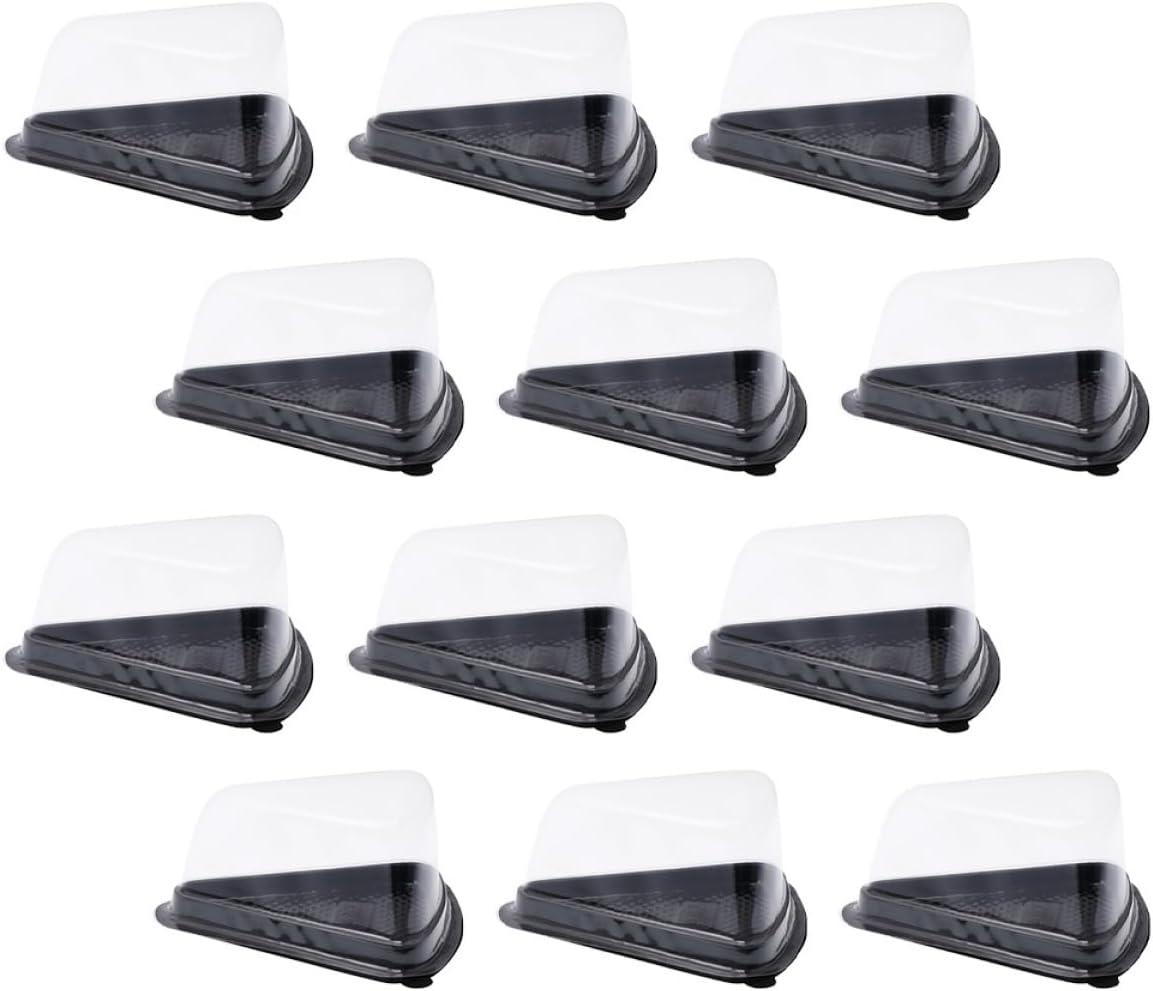 Triangle Dessert Cake Box Single Cupcake Carrier Cheesecake Container Box Black 100pcs Sturdy Material
