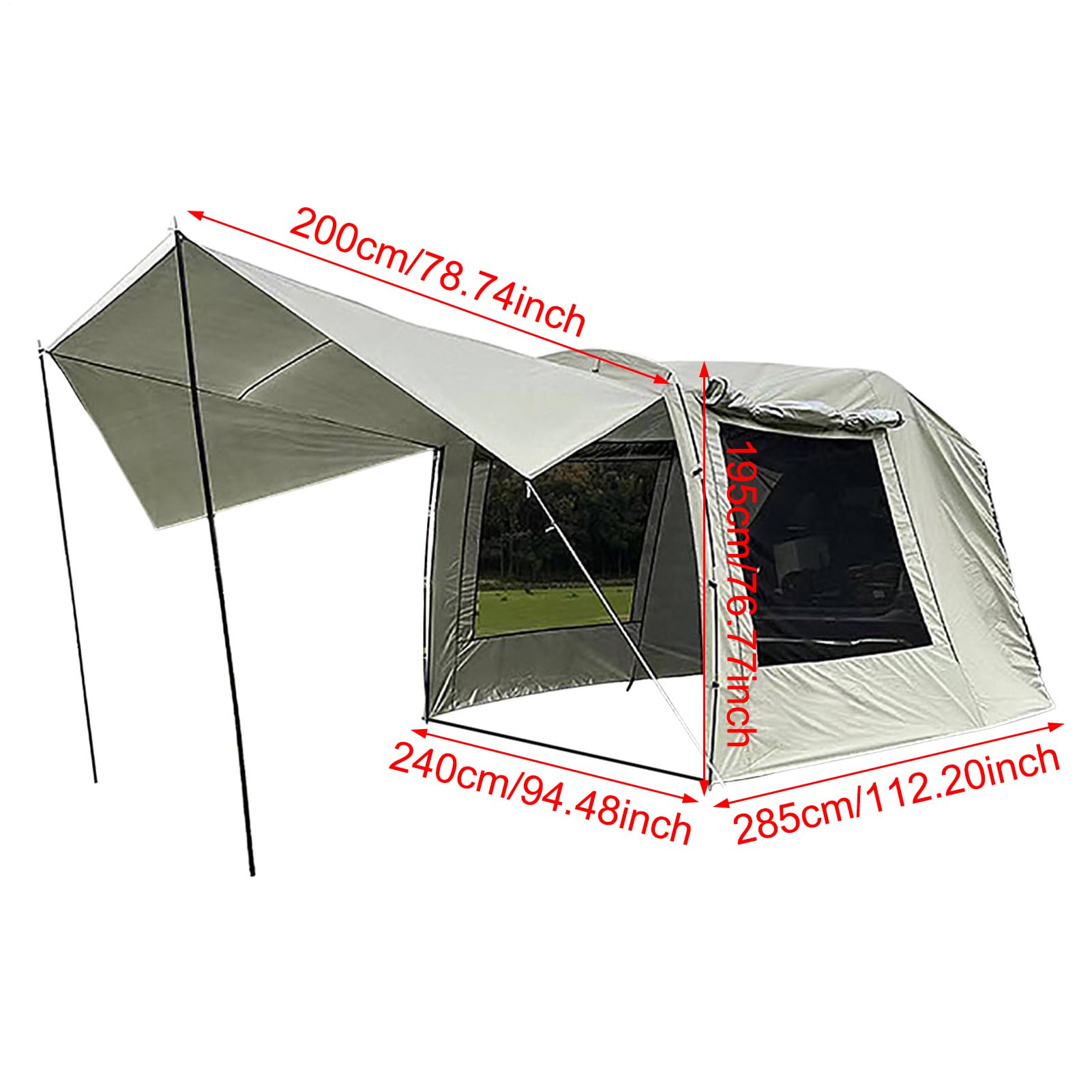Tienda de campaña para portón trasero de coche, refugio solar para SUV