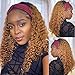 Deep Wave Scarf Wigs for Women Brazilian Human Hair Wavy Wigs 1B Medium Auburn Curly Hair Machine Made Wig 20