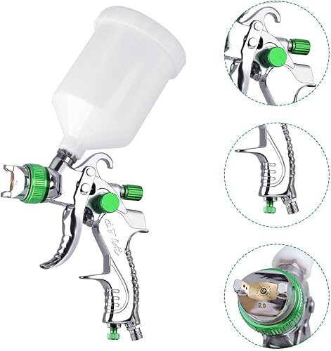Miniatura 5 de Pistola de pulverización HVLP, pistola de pulverización de aire Weytoll Pistola rociadora de pintura, boquilla de 1.41.70.079 in, pistola