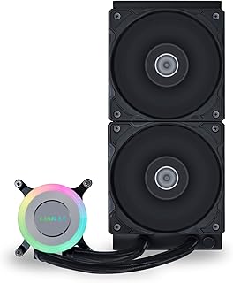 Lian Li Galahad II Lite Liquid Cooler 240mm Performance PBT Fans–AIO CPU Water Cooling, Customizable Pump ARGB Pump Block, Switchable Lid & 28mm PBT Fan for LGA 1700/1851/AM5/4 (GA2L24PB)