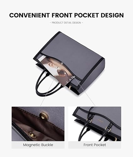 Miniatura 2 de LOVEVOOK Bolsa de mano para laptop para mujer, bolsa de trabajo de oficina, maletín para laptop de 15.6 pulgadas, bolsa de gran capacidad para