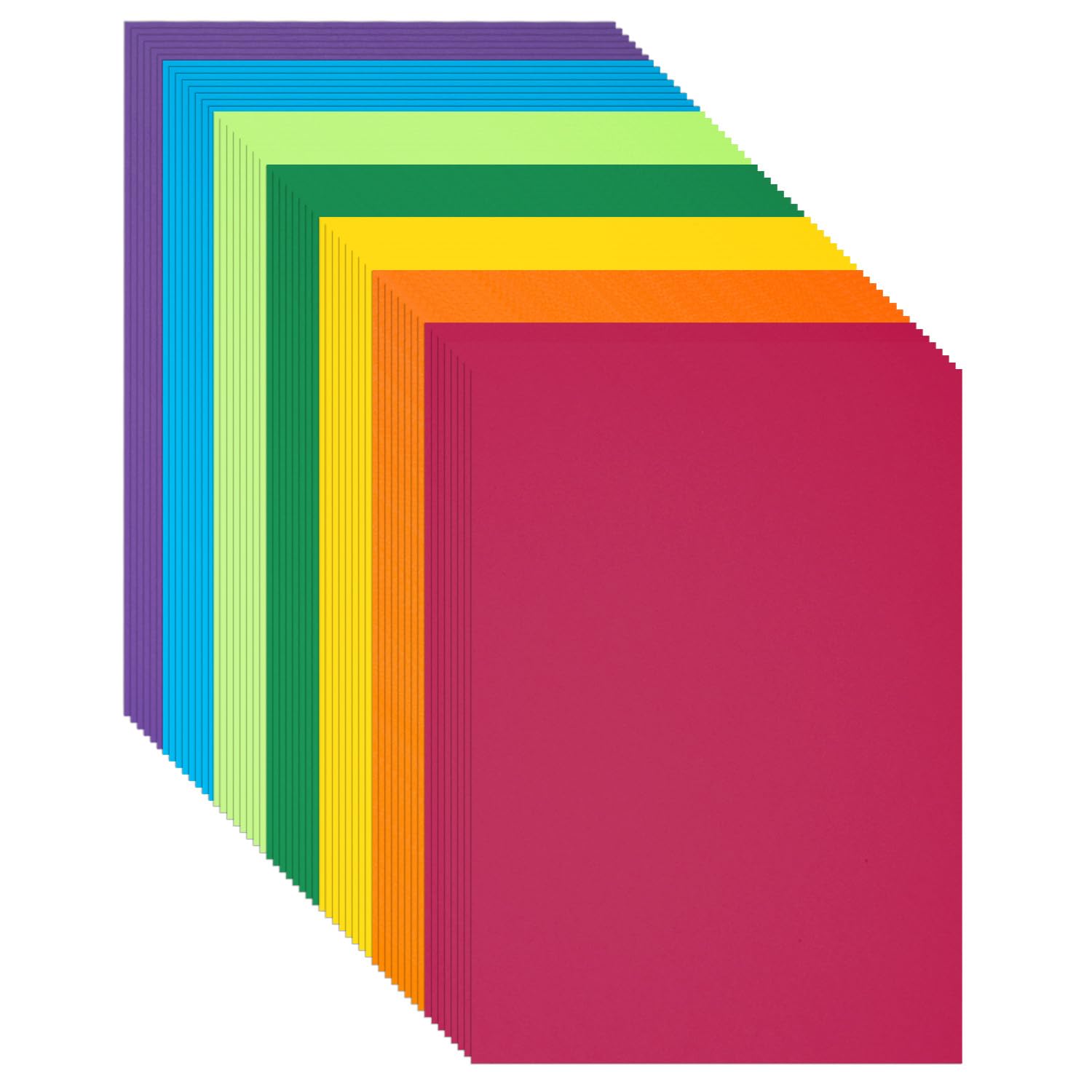 Konstruktionspapier, 21,6 x 27,9 cm, 70 Blatt, klassisches Regenbogen-Set, 7 Farben, 180 g/m², schweres Konstruktionspapier, Handwerk, Kunst, Schule, Klassenzimmer, Kunstbedarf, verschiedene Farben,