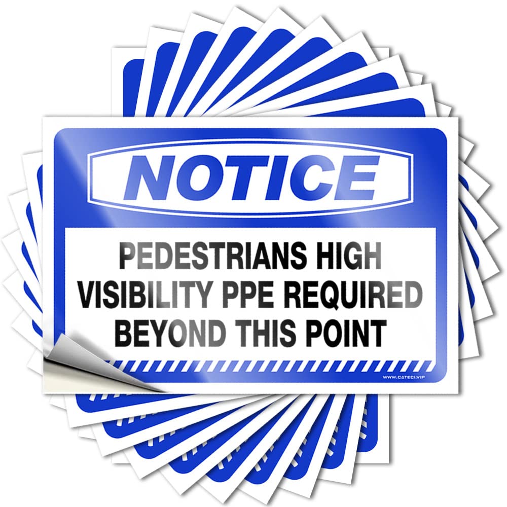 Gamers Accessories, Sticker Funny Bumper Quote Stickers, Fall No Residue Decals for Luggage | Adults Party Favor Custom Notice Pedestrians High Visibility PPE Required Beyond This(12X18CM)