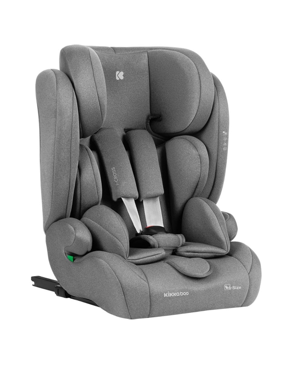 Kikkaboo, siège enfant i-Cross i-Size (76-150cm) Isofix Top Tether appui-tête, coloris:gris