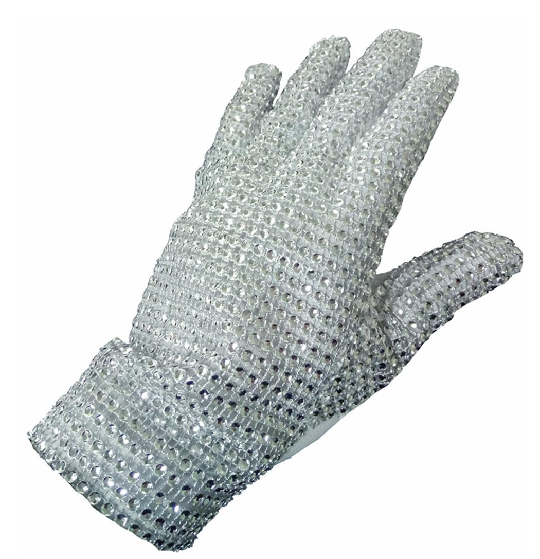 Shuanghao Men's Women's Gloves Handmade shiny Rhinestone Costume Matching Halloween Christmas Dances Cosplay Parties Retro Clothing Sequin Gloves Adult(Left hand) — image 1