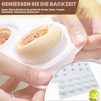 Pack of 2 Silicone Moulds Ball Silicone Ball Moulds Chocolate Moulds Chocolate Moulds Non-Stick Flexible Silicone Mould for Chocolate Cake Jelly and Mousse Ideal for Baking and DIY Projects in the Kitchen