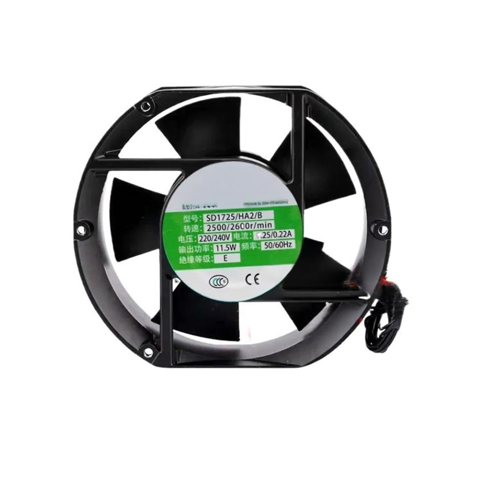 UITGVDQAT SD1725/HA2/B AC 220V 0.22A 172x172x51mm 2-Wire Server Cooling Fan