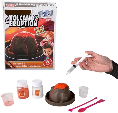 Volcano Eruption Science Kit, Educational STEM Experiment, for Ages 8+, with Volcano Model, Syringe, Measuring Tools and Mixing Accessories