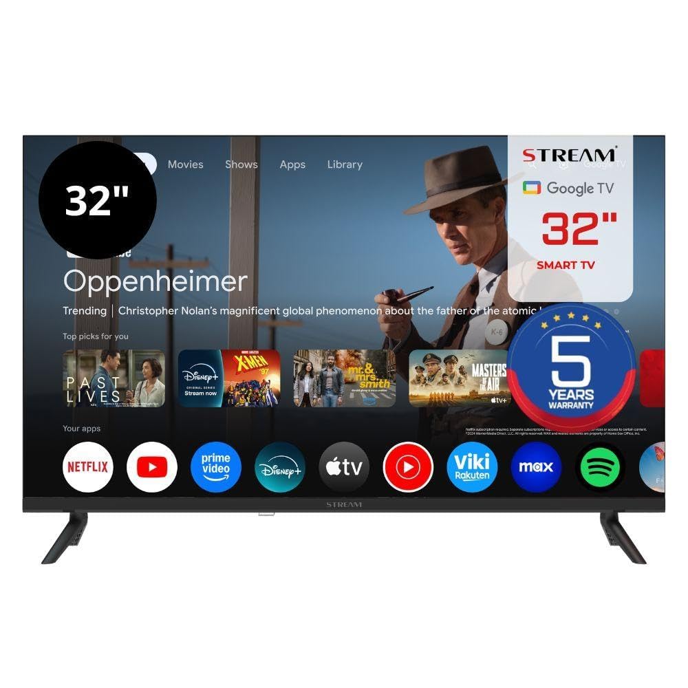 Stream System - Google TV Smart 32", 5 Años de Garantía, HD Ready, HDR10, Frameless (Sin Marco), Asistente de Google, Chromecast Integrado - Modelo S32EX1GH (2026)
