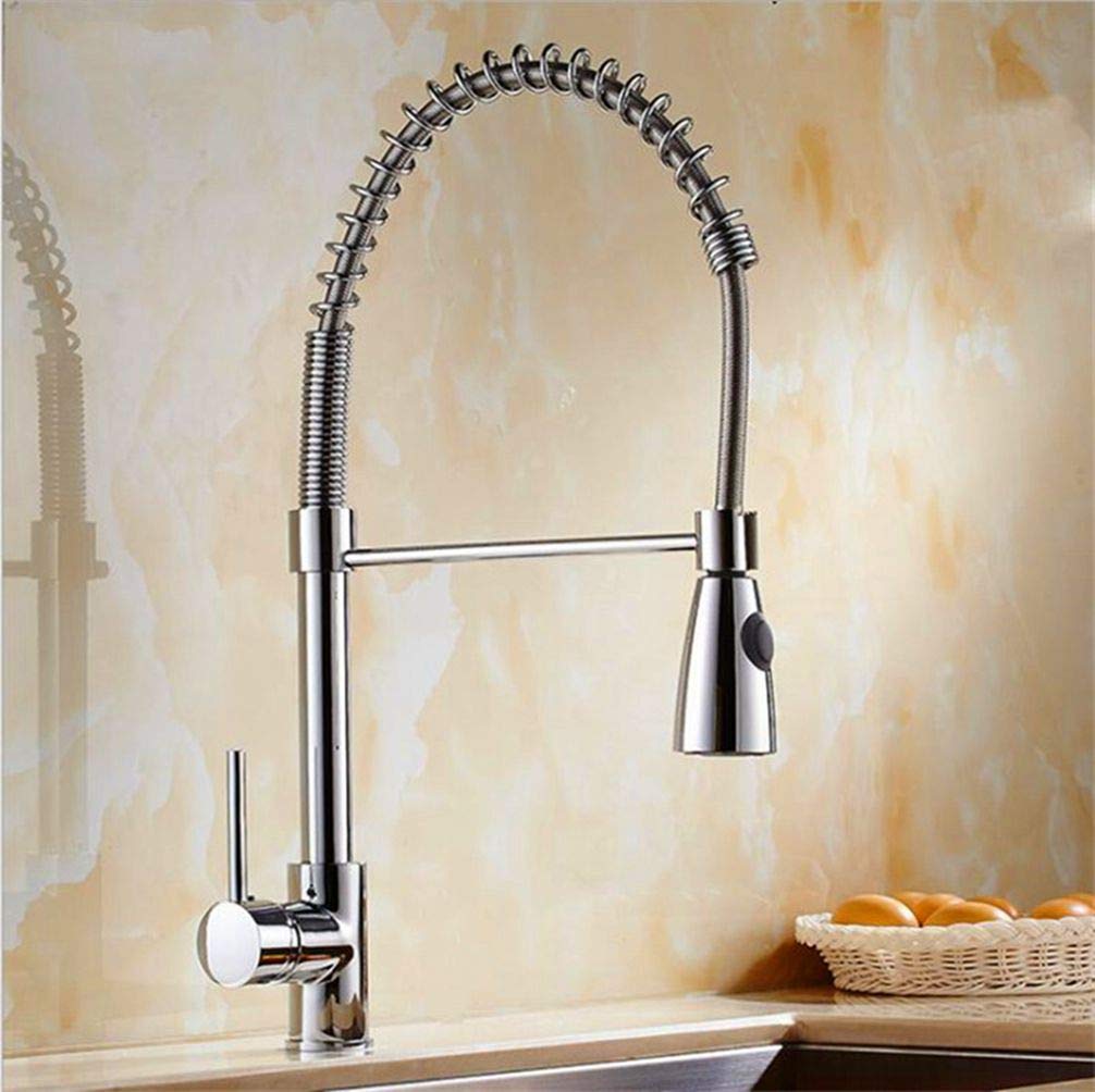 Deluxe Black∕Nickel∕Chrome Pull-Down Kitchen Tap to Arrive at The Solid Brass Faucet Pull Out Spray Mixer Water Tap,Chrome