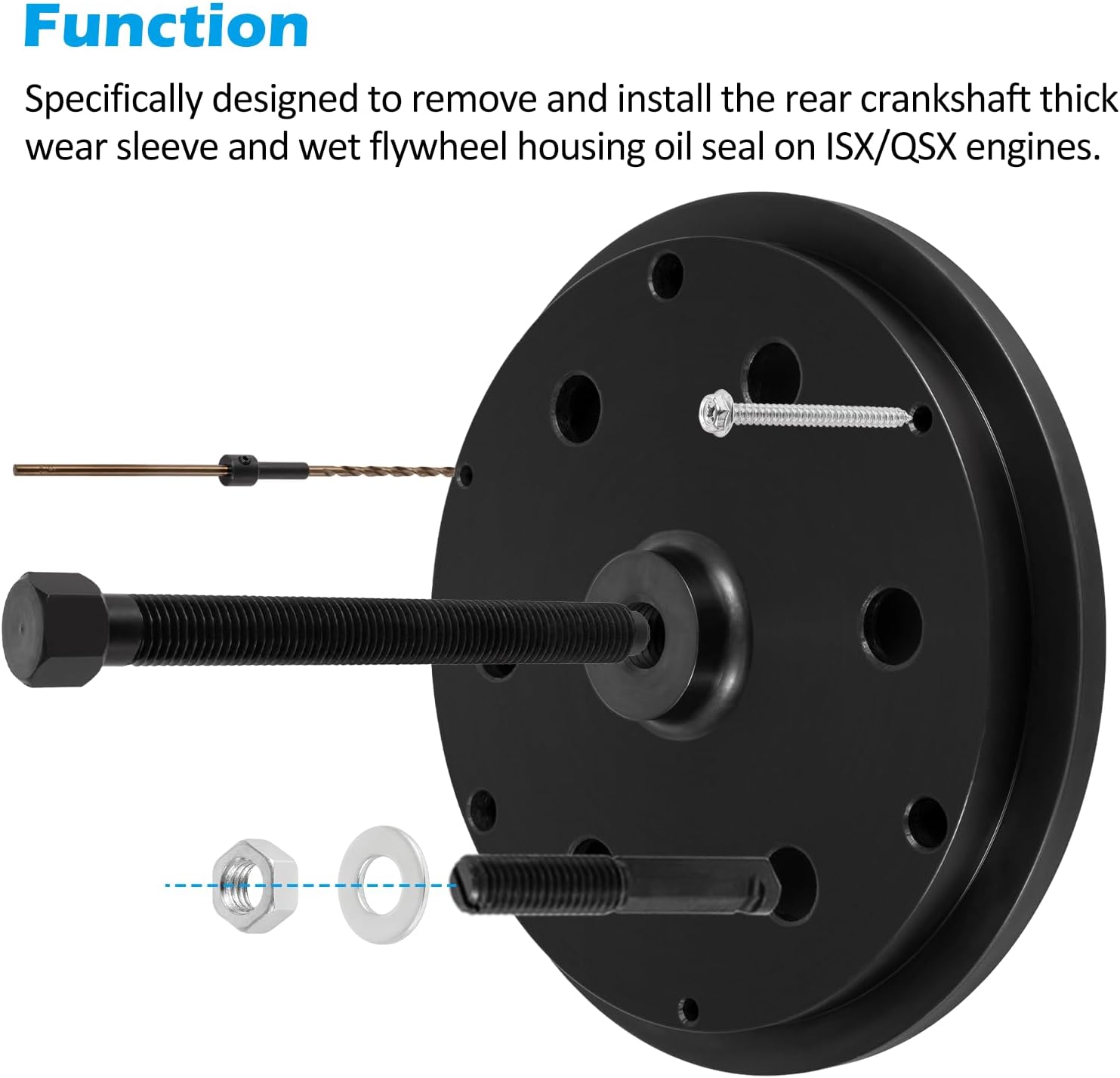 3163826 Rear Crankshaft Thick Wear Sleeve & Wet Flywheel Housing Oil Seal Remover/Installer/Replacer Tool for Cummins Signature, ISX & QSX Engines