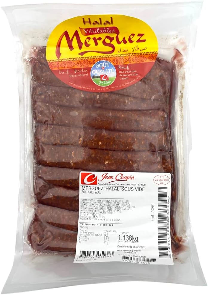 Merguez traditional Moroccan Lamb and Beef Sausages 1kg approx (Gluten Free & Halal)