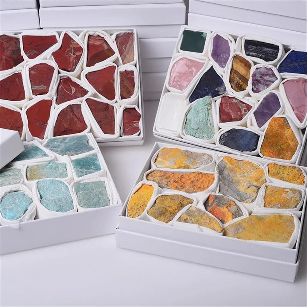 Decorative Ornaments Amethyst geode Gift Box Set Crystal Quartz Stone Wand Point Stone Rock geode (Color : 4)