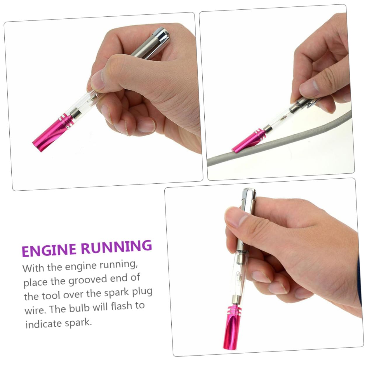 Luxshiny 2pcs Automobile Ignition Test Diagnostic Pen Portable Spark Plugs Wires Tool