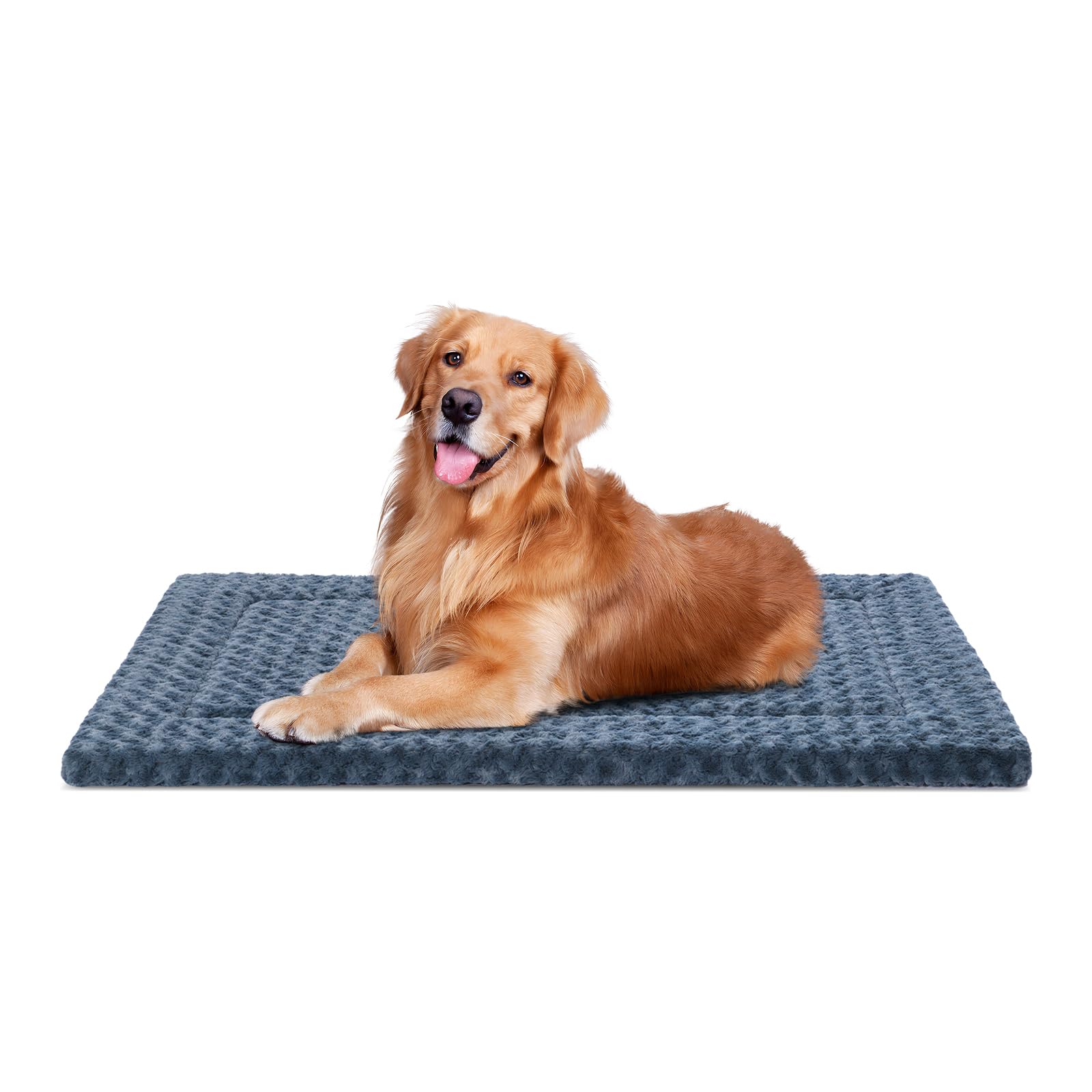WagWonders Dog Bed Mat Washable Reversible Dog Crate Pad Soft Fluffy Pet Kennel Beds with Anti-Slip Bottom Dog Cat Sleeping Mattress for Large Dogs,